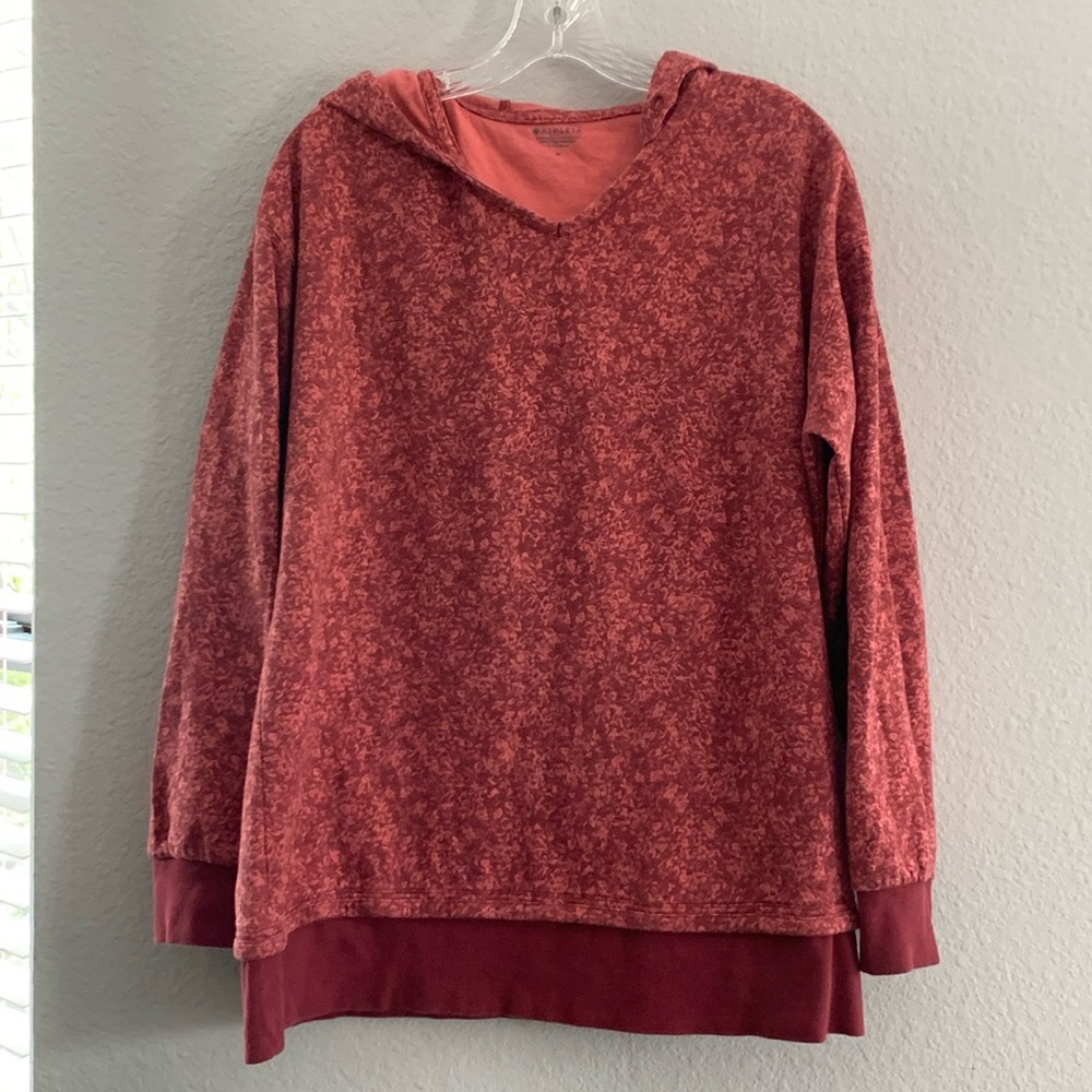 Athleta Rustic Sundown Alliance Hoodie Floral Print Hooded Sweatshirt size M